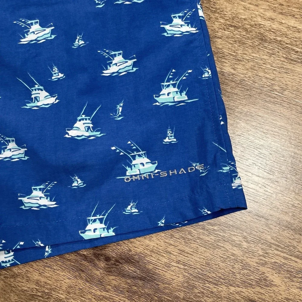 NWT Columbia PFG Men's‎ Large Blue Sailboat Nylon 6